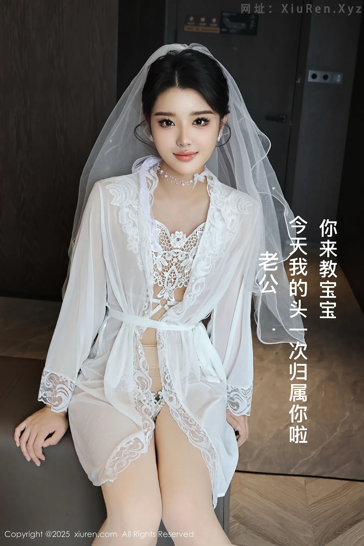 图片[3]-[XiuRen秀人网]VOL.10559 新人模特糯梨子性感白色情趣婚纱配白色丝袜秀曼妙身姿诱惑写真70P-秀人网官方网站